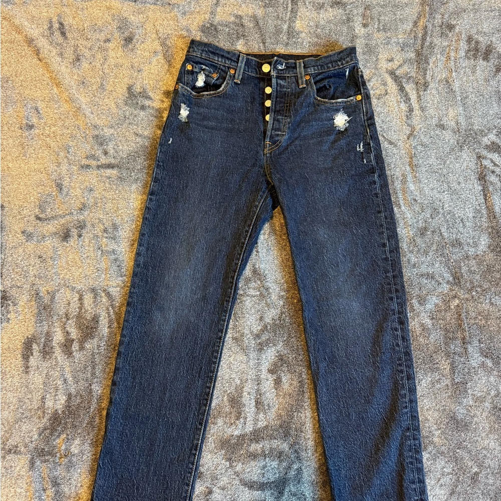Levi’s 501 Dark Wash Blue Button-Fly Jeans